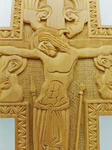 Exclusive Handmade Carved Wooden Wall Cross, 47 cm High - Christian Icons