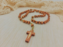 Wooden Rosary with Beads in Multiple Colors ( White, Beige, Light Brown, Brown, Orange, Burgundy) - Christian Icons