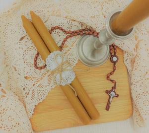 Beeswax Taper Candles, 13 Hours Burning Time - Christian Icons