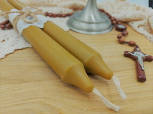 Beeswax Taper Candles, 13 Hours Burning Time - Christian Icons