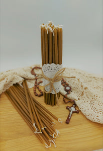 Pure Beeswax Thin Taper Candles - Christian Icons