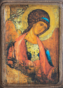 Handmade Icon  "Guardian Angel" by Andrey Rublev, Gift for Baptism - Christian Icons