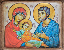 Handmade Icon "Holy Family", Wedding & Baptism Gift - Christian Icons