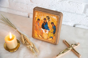 Handmade Icon "The Holy Trinity", Andrei Rublev - Christian Icons