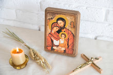 Handmade Icon "Holy Family", Wedding & Baptism Gift - Christian Icons